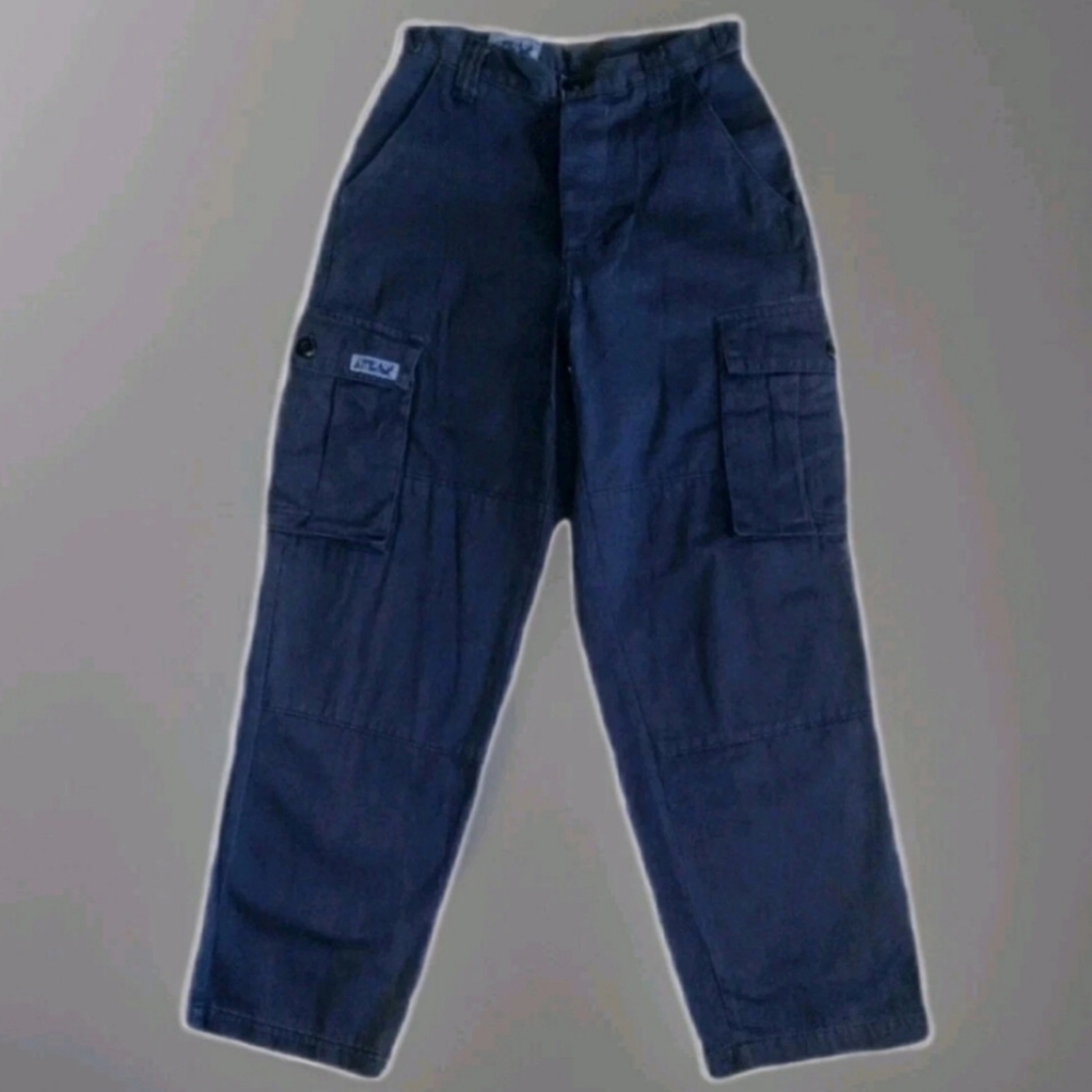 NWOT A-Team Dark Blue Heavyweight Denim Cargo Pants Size 26